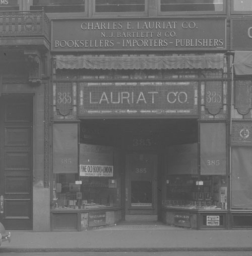 Lauriat Bookstore, Washington St. at head of Franklin St. Lantern slide