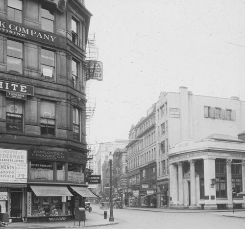 `Summer St., west from Church Green` Lantern slide