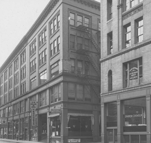 `Site of the old Sheaffe House, cor. Columbia & Essex St.` Lantern slide