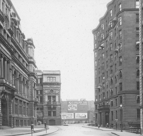 `Pemberton Sq., looking north` Lantern slide