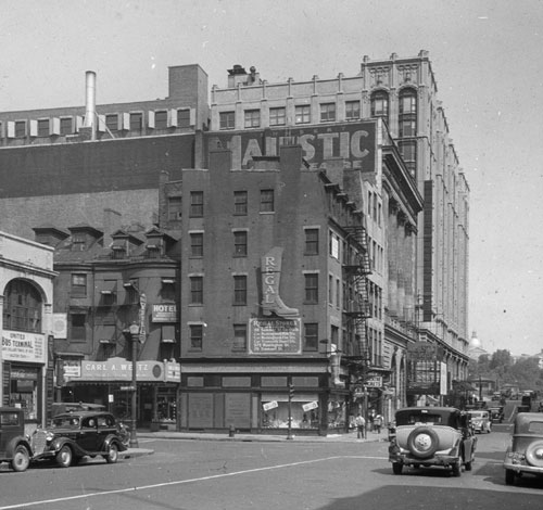 `Tremont St., north from Stuart St.` Lantern slide