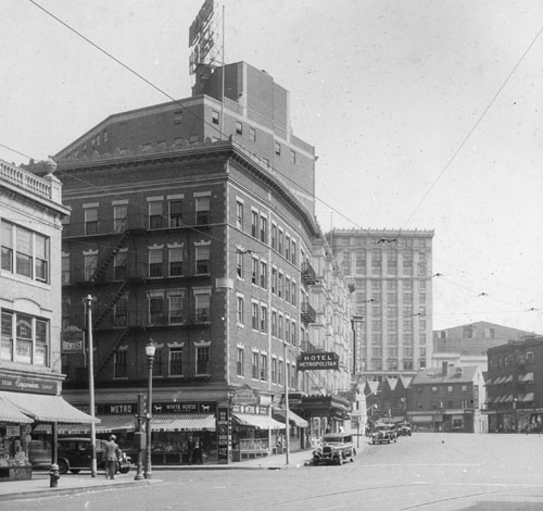 `Tremont St., north from Pleasant St.` Lantern slide