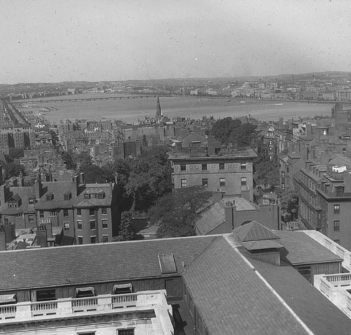 `View over Boston, W.S.W. from State House` Lantern slide