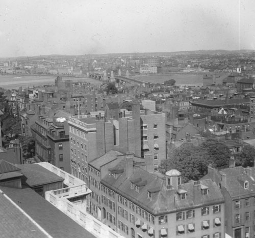 `View over Boston, N.W. from State House` Lantern slide