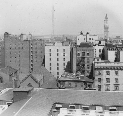 `View over Boston, E.S.E. from State House` Lantern slide