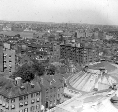 `View over Boston, N.W. from State House` Lantern slide