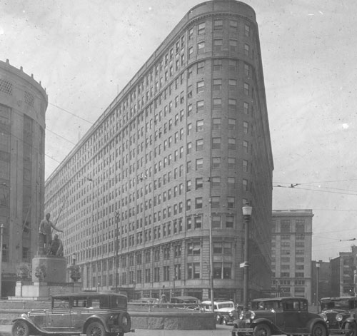 `Hotel Statler, Park Sq.` Lantern slide