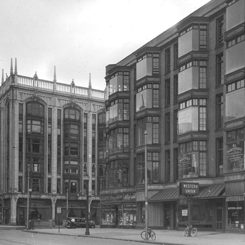 `Boylston & Berkeley St.` Lantern slide