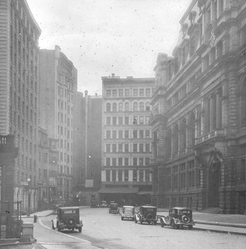 `Pemberton Sq., looking south` Lantern slide