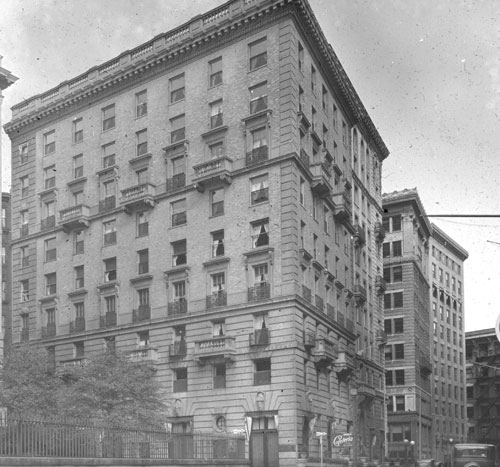 `Site of Amer. Unitarian Assoc. Bldg., cor. Beacon & Bowdoin St.` Lantern slide