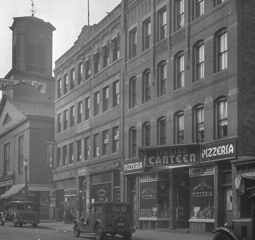 `Hanover St., near No. Bennet St.` Lantern slide