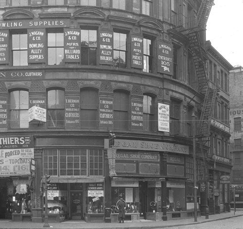 Cor. Washington & Elm St. Lantern slide