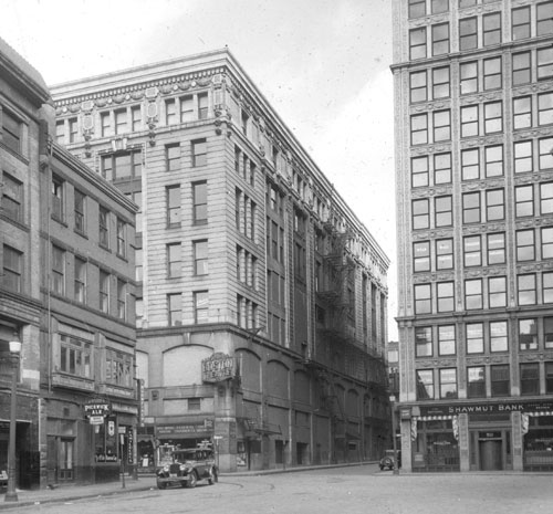 `Cor. Harrison Ave. & Essex St.` Lantern slide