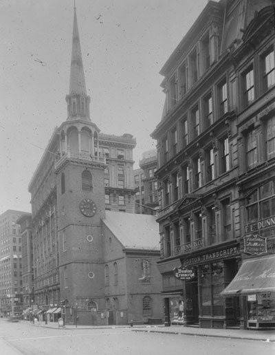 Old South Church, cor. Washington & Milk St. Lantern slide