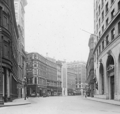 `Franklin St., up from Federal St.` Lantern slide