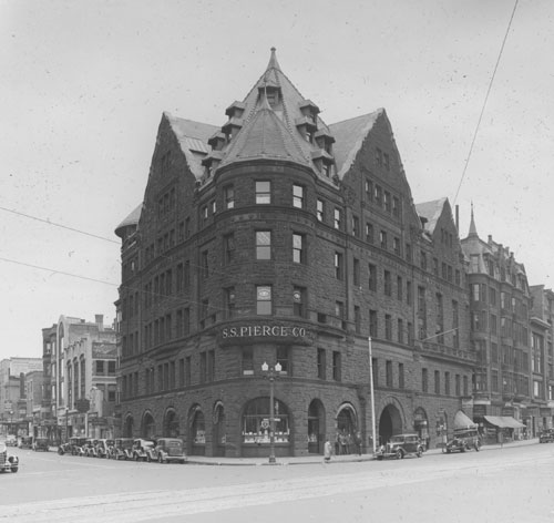 `Cor. Huntington Ave. & Dartmouth St.` Lantern slide