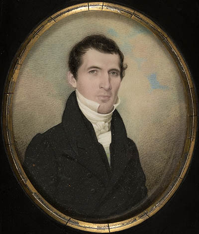 James Bowdoin Miniature portrait, watercolor on ivory