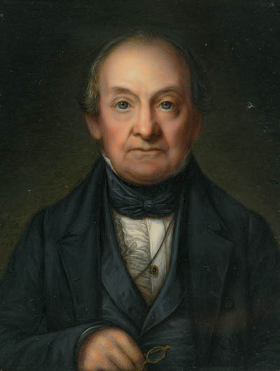 Unidentified gentleman holding spectacles Miniature portrait, watercolor on ivory