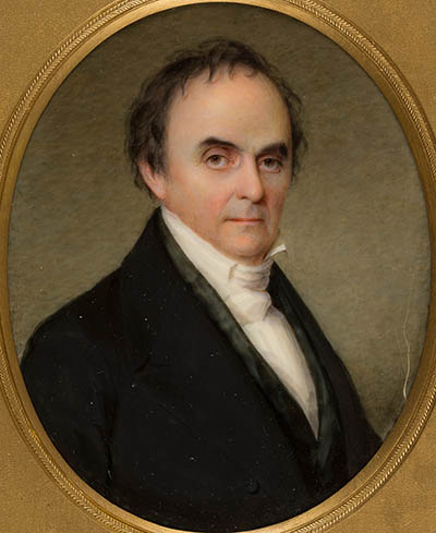 Daniel Webster Miniature portrait, watercolor on ivory