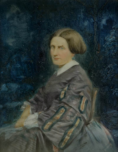 Mary Austen Townsend [Mrs. Isaac Townsend] Miniature portrait, oil on porcelain