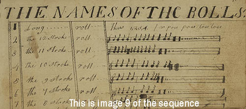 Drummer`s book of music, circa 1778 Manuscript volume