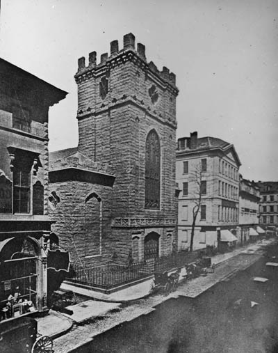 View of Trinity Church, Summer Street, Boston Lantern slide