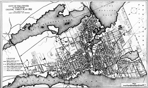 City of Fall River, Mass. Planning Board: Existing Street Plan Lantern slide of map