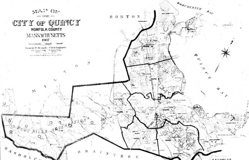 City of Quincy, Mass Lantern slide of map