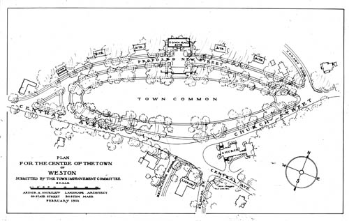 Plan for the Centre of the Town of Weston, Mass Lantern slide