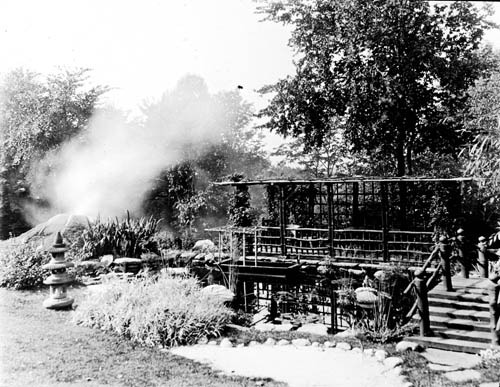 View of a garden, Walter B. Lashar estate, Fairfield, Conn Lantern slide