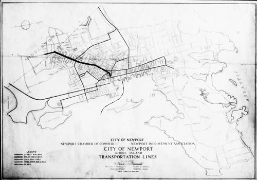 City of Newport, Newport Improvement Association: Transportation Lines Lantern slide of map