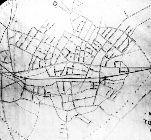 Map of the Town of Norwood, Mass Lantern slide of map