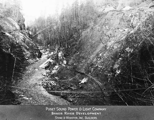 Puget Sound Power and Light Company, Baker River Development: `Destruction of Valleys,` Washington Lantern slide