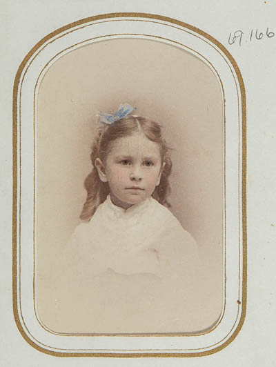 Unidentified girl Hand-colored carte de visite