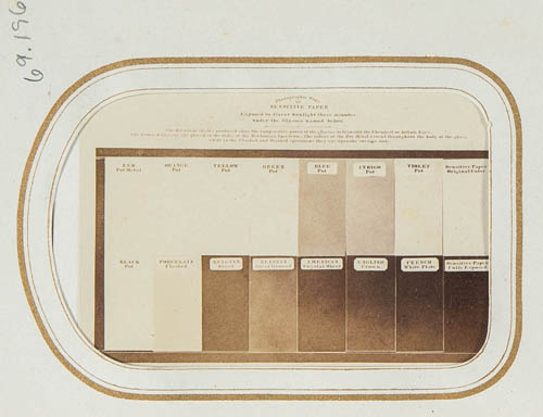 Photo of 16 rectangles of paper labeled with different colors Carte de visite