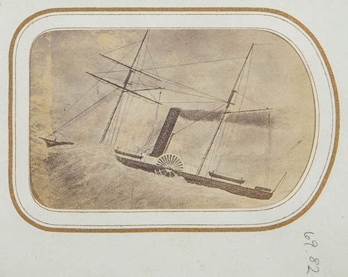 View of ship at sea Photograph of drawing