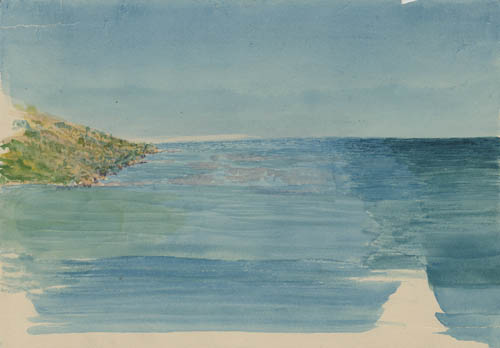 [A beach on the Caribbean. Nassau? 1894-5] Watercolor on paper