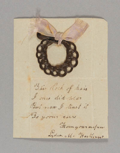 Lock of hair belonging to Lydia M. Hastings 