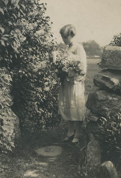 Unidentified woman in garden Photograph