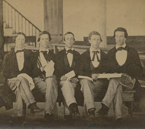 Nathaniel Topliff Allen and others, probably at Bridgewater Normal School Photograph