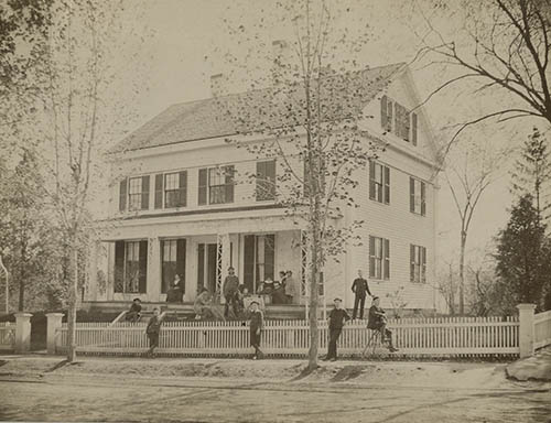 Boarding students in front of Joseph A. Allen`s house Photograph