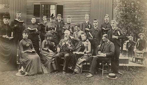 Nathaniel Topliff Allen and his botany class Photograph