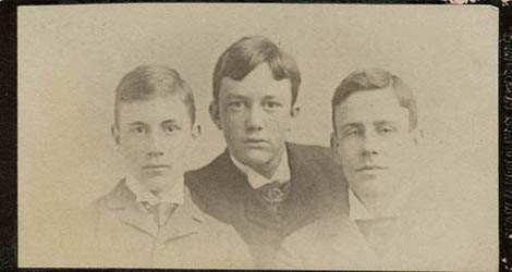 Frank Gardner Hall and two other unidentified students Photograph