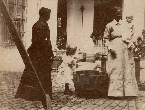 Yznaga boys with nurses Photograph