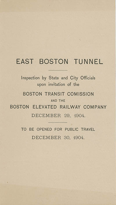 East Boston Tunnel Leaflet