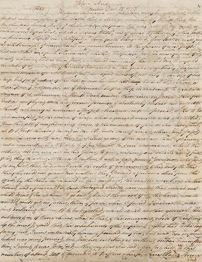 Letter from John Andrews to William Barrell, 18 December 1773 Manuscript