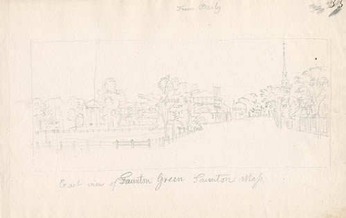 East view of Taunton Green Taunton Mass. Graphite on wove paper