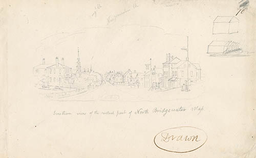 Southern view of the central part of North Bridgewater Mass. Graphite on wove paper