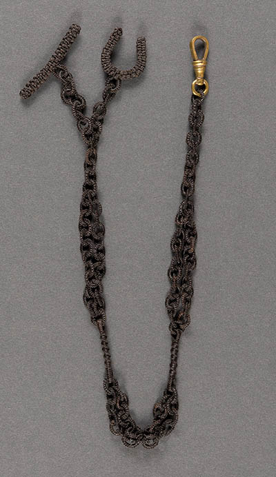 Watch chain made by a Union prisoner at Libby Prison Horsehair, brass