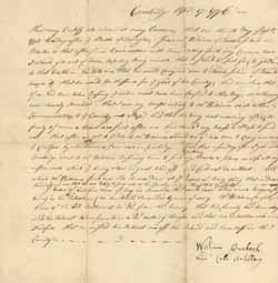 Statement of William Burbeck certifying that he received help from Henry Howell Williams in April 1775, written on 17 April 1776 